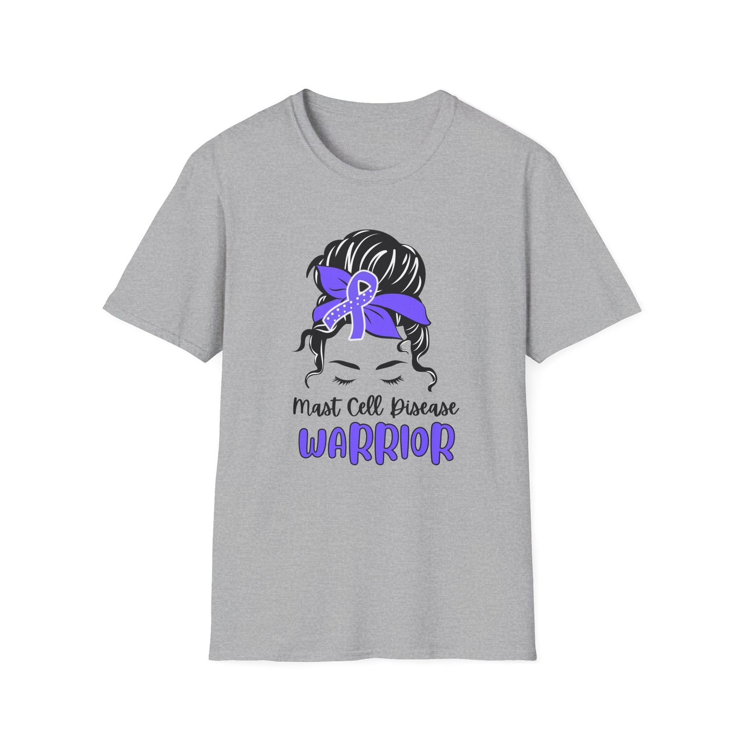 MCAS Warrior – Messy Bun Awareness Ribbon Tee