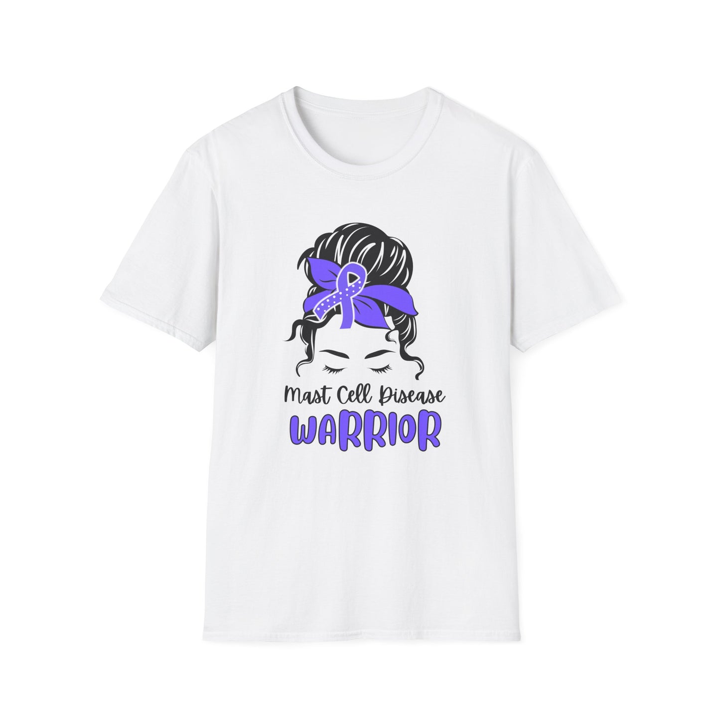 MCAS Warrior – Messy Bun Awareness Ribbon Tee