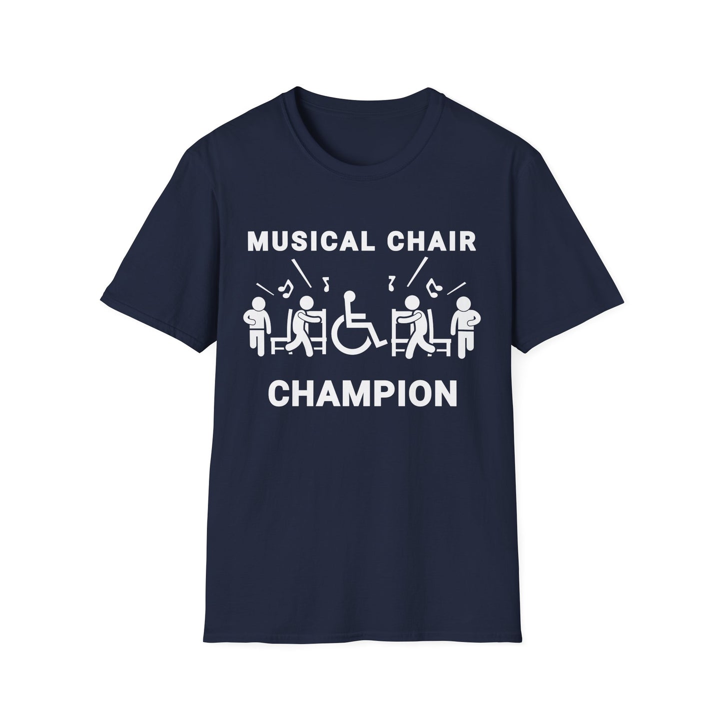Musical Chair Champion – Wheelchair Humor Shirt