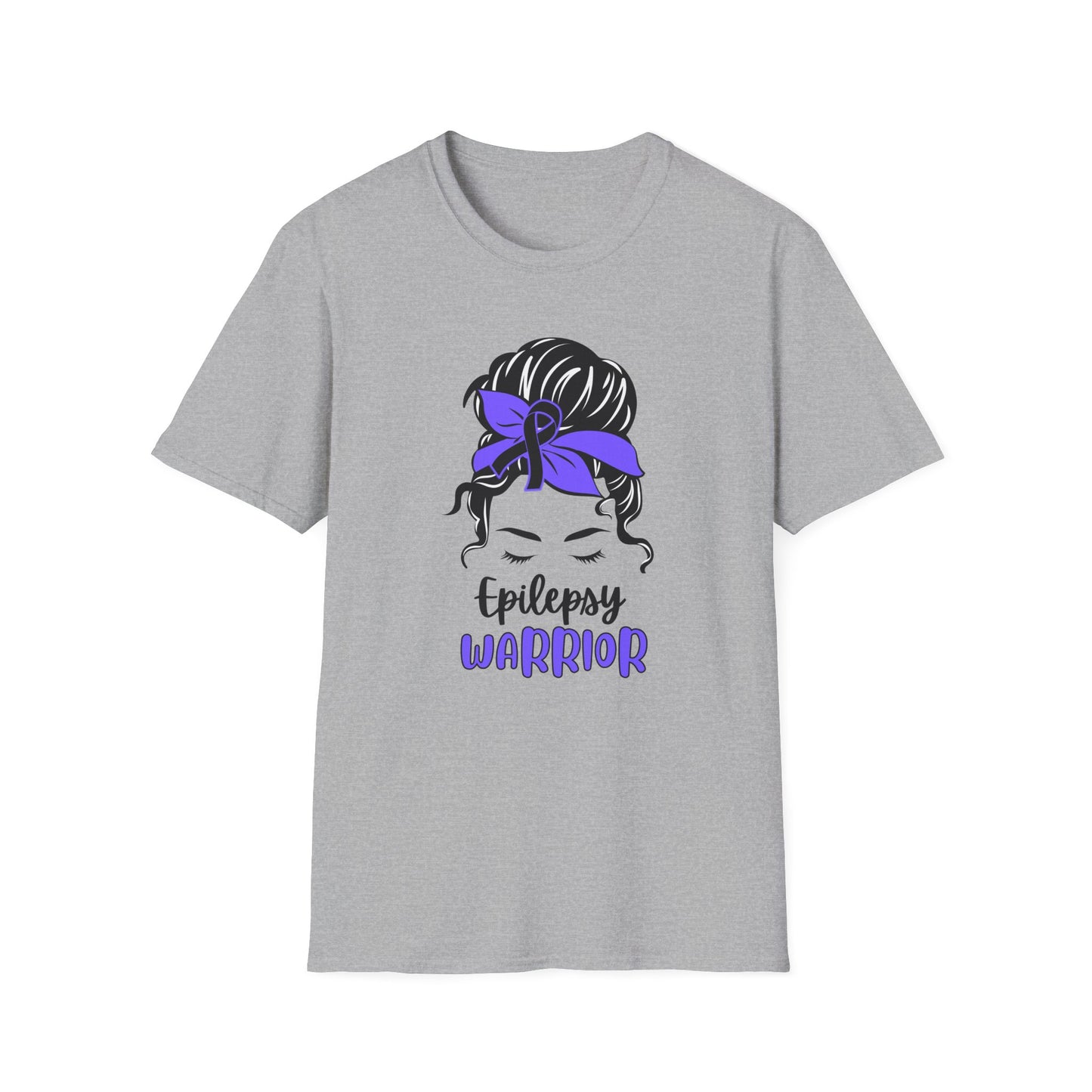Epilepsy Warrior – Messy Bun Awareness Ribbon Tee