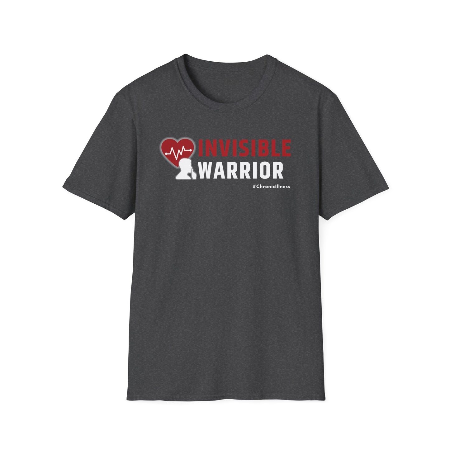 Chronic Illness Invisible Warrior- Red Design Shirt