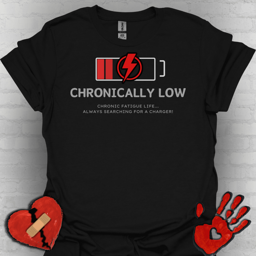 Chronically Low Battery Tee – Chronic Fatigue Life Shirt