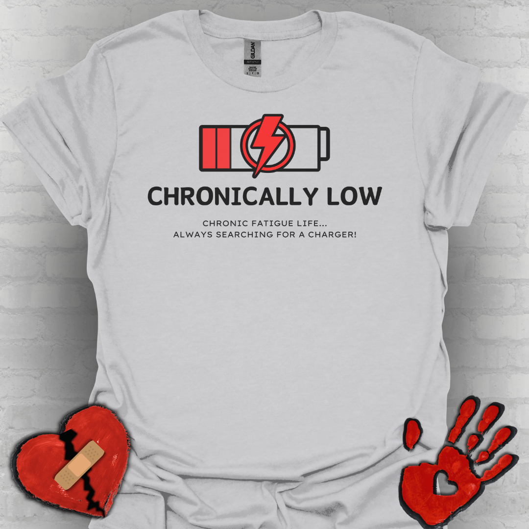 Chronically Low Battery Tee – Chronic Fatigue Life Shirt