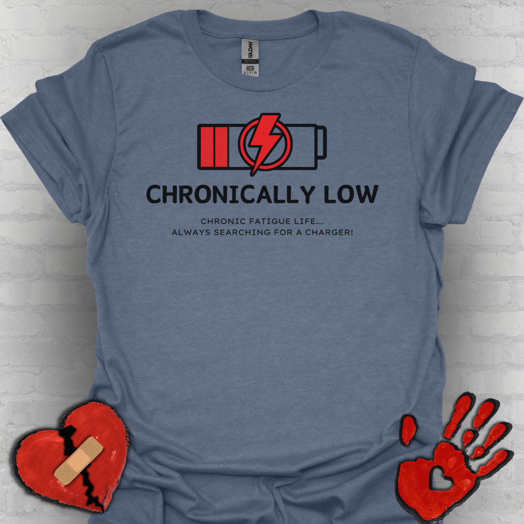 Chronically Low Battery Tee – Chronic Fatigue Life Shirt