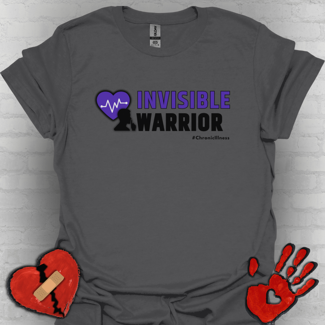 Chronic Illness Invisible Warrior- Purple Design Shirt