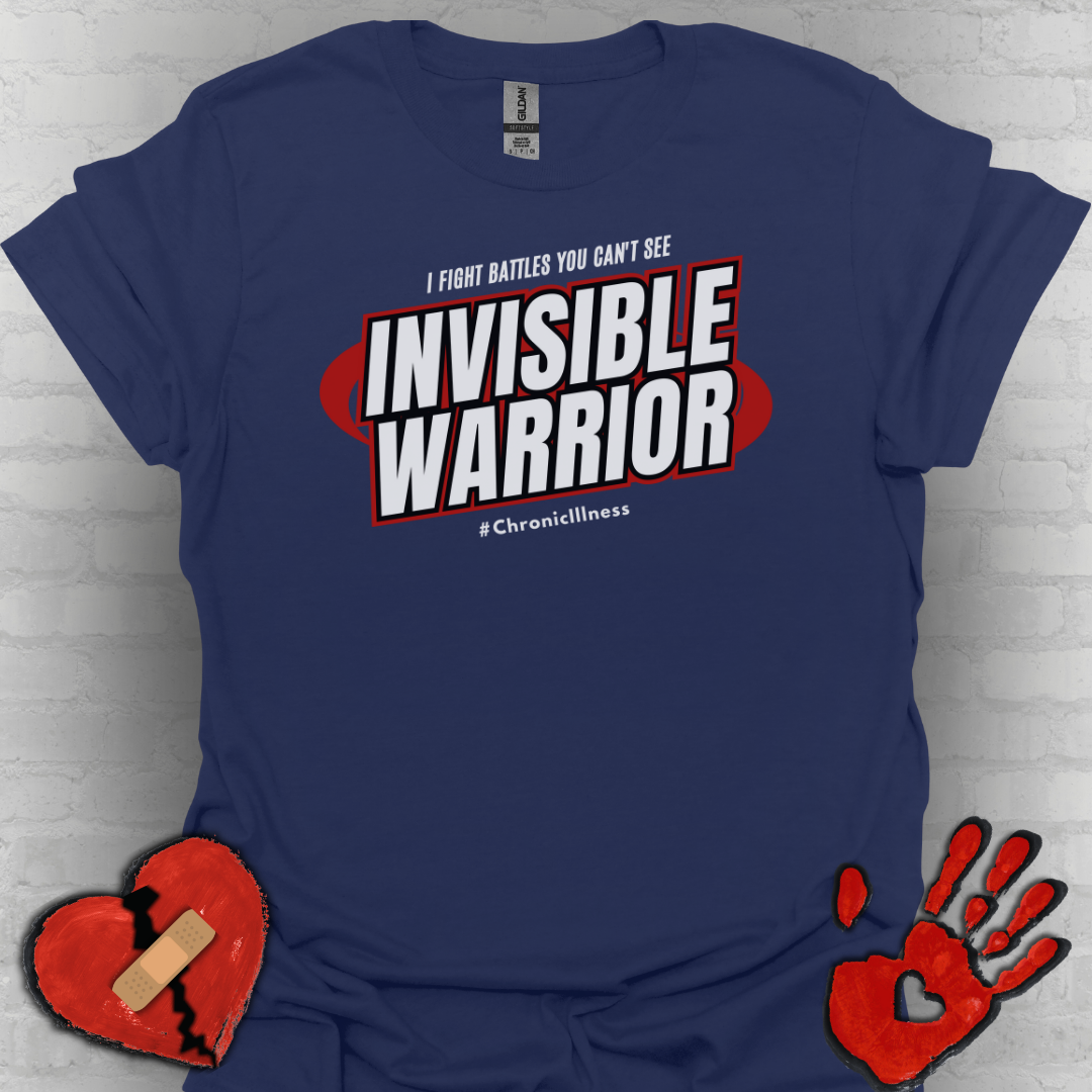 Invisible Warriors Fighting Battles Shirt- Chronic Illness Red Design