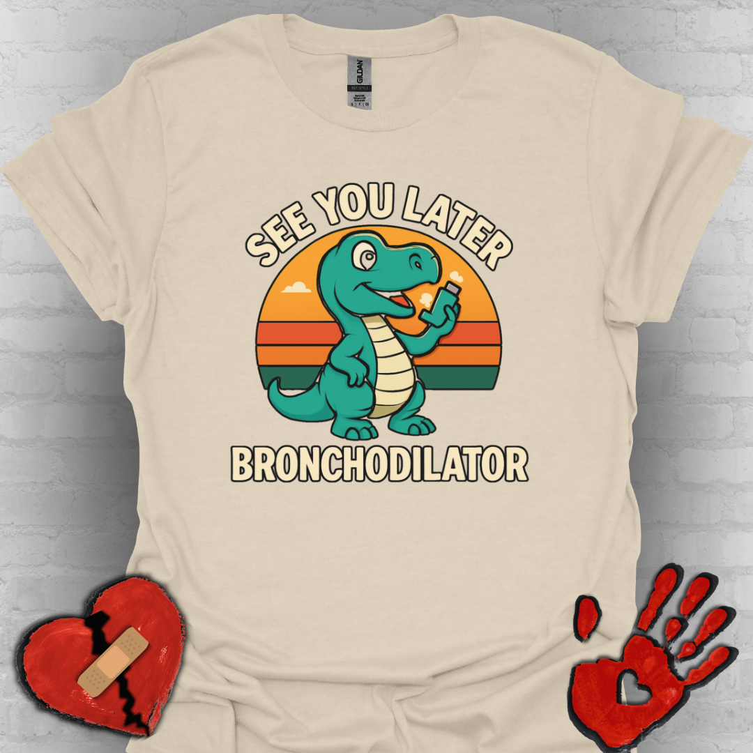 See You Later Bronchodilator – Dino Inhaler Tee