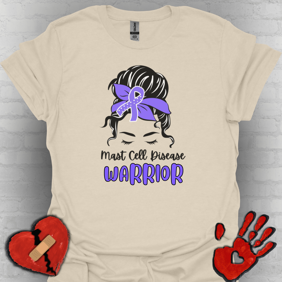 MCAS Warrior – Messy Bun Awareness Ribbon Tee