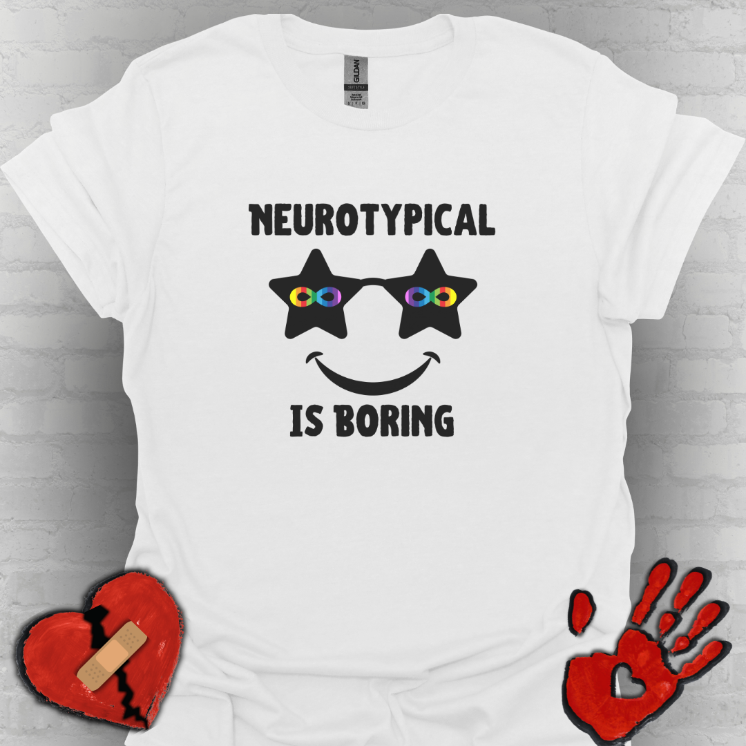 Neurotypical Is Boring Star Sunglasses Design – Neurodivergent Shirt