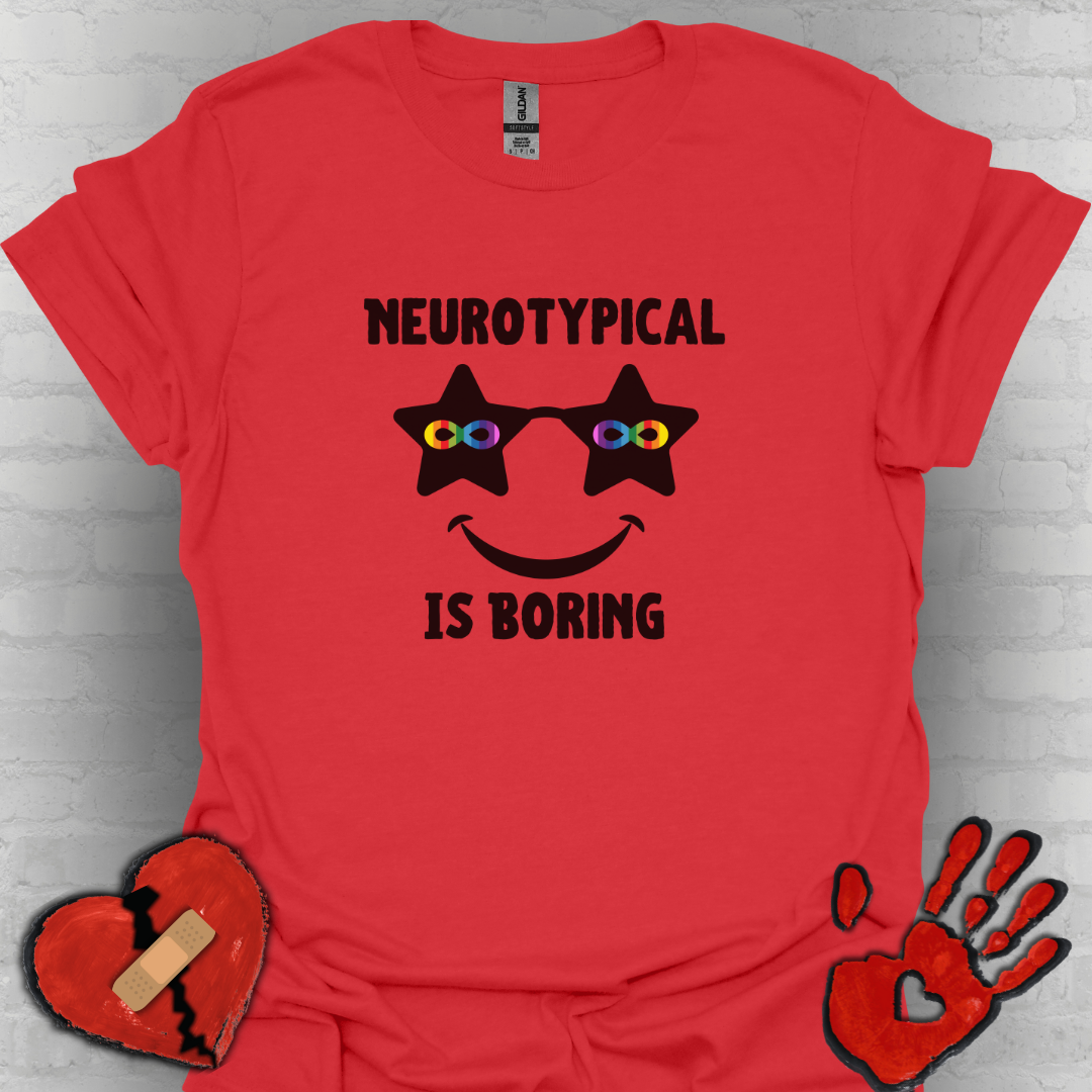 Neurotypical Is Boring Star Sunglasses Design – Neurodivergent Shirt