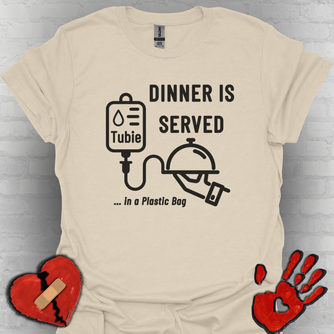 Dinner in a Plastic Bag – Funny Feeding Tube Tee