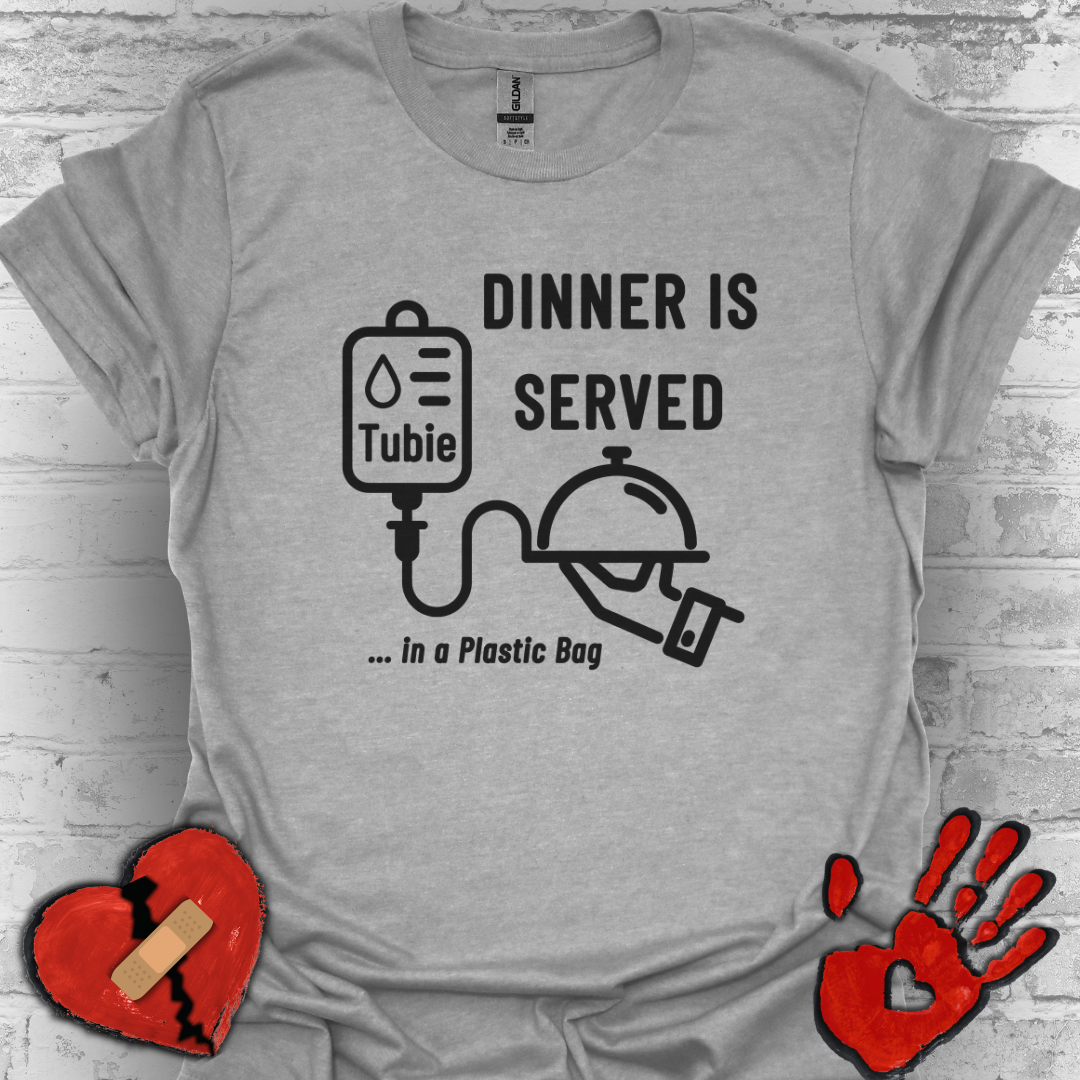 Dinner in a Plastic Bag – Funny Feeding Tube Tee