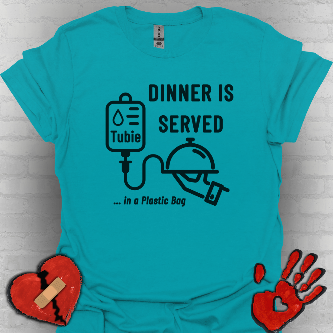Dinner in a Plastic Bag – Funny Feeding Tube Tee