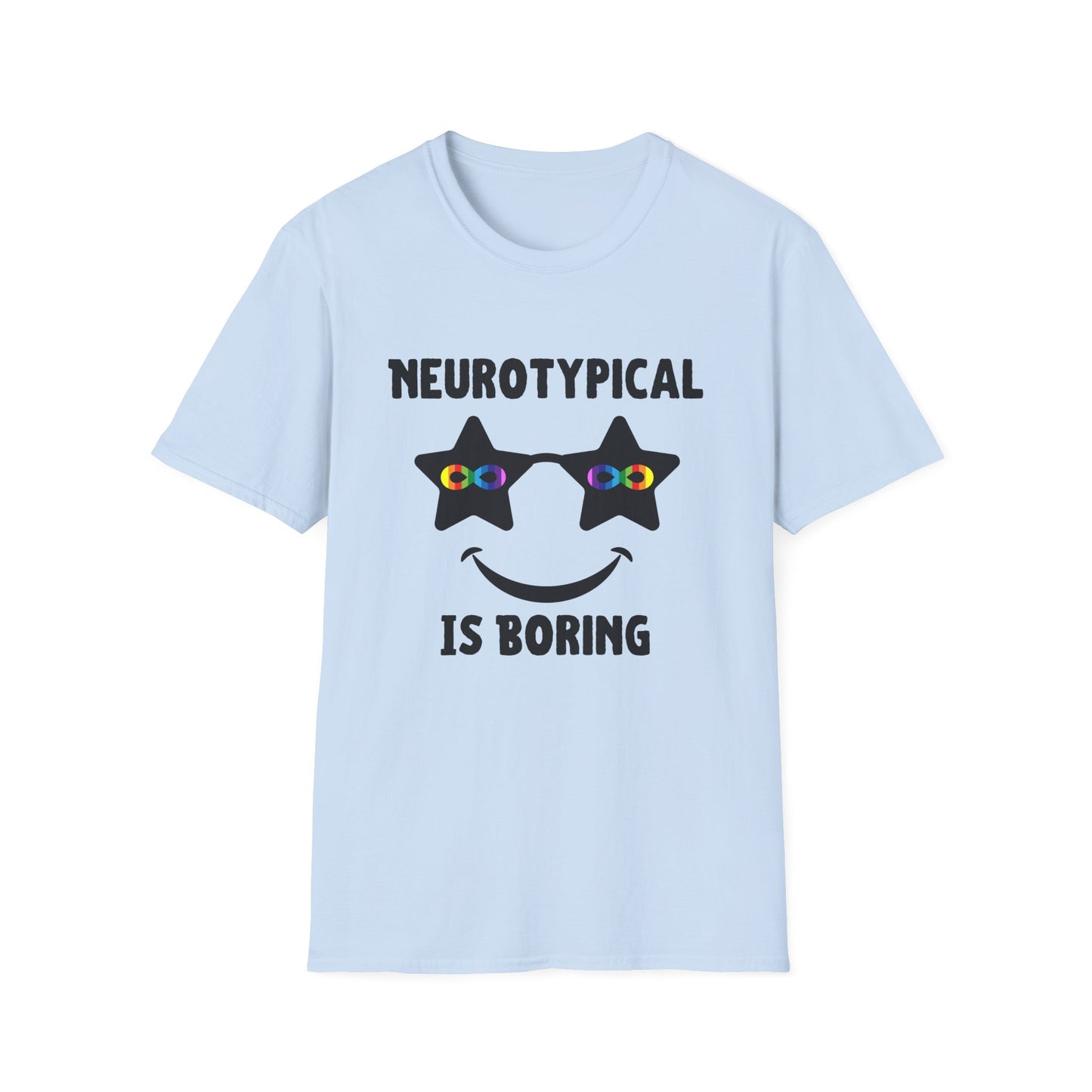 Neurotypical Is Boring Star Sunglasses Design – Neurodivergent Shirt