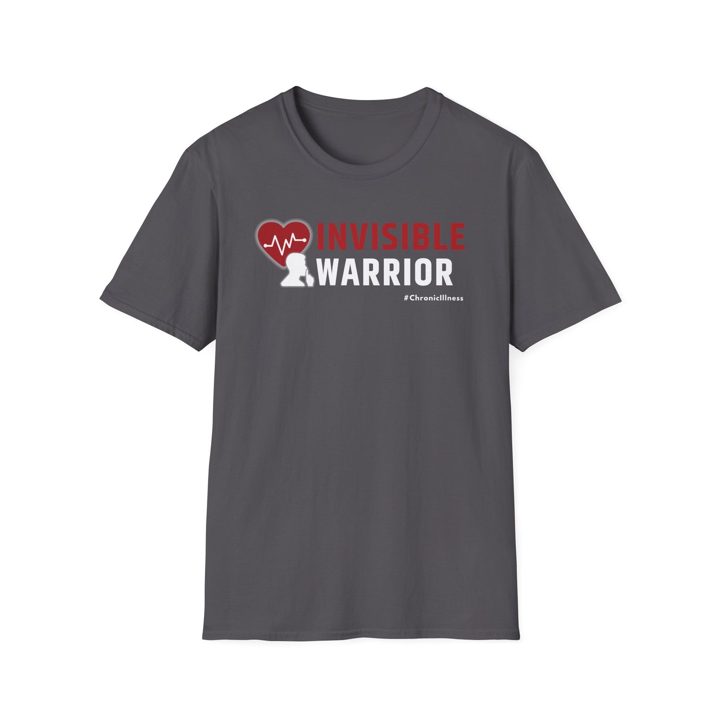 Chronic Illness Invisible Warrior- Red Design Shirt