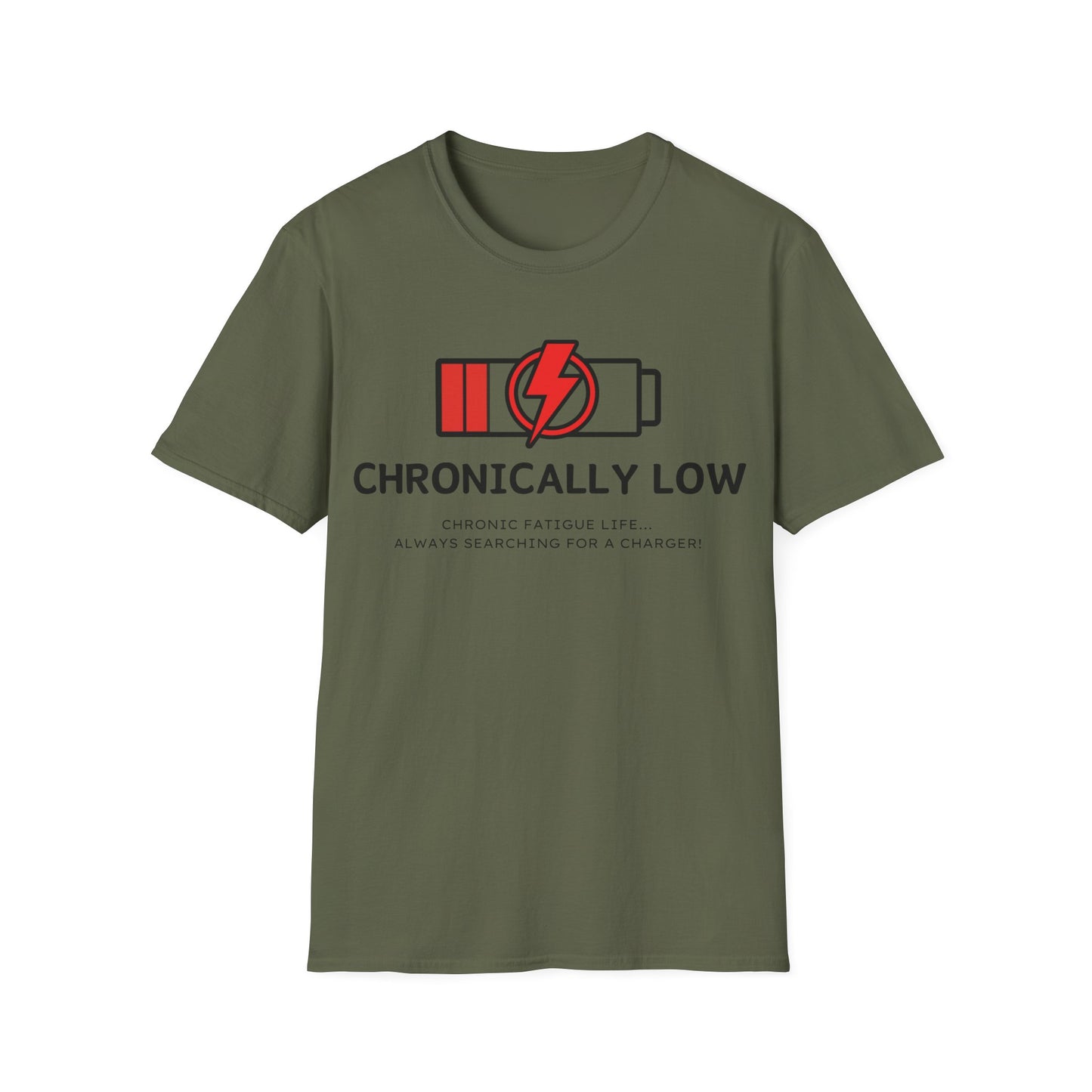 Chronically Low Battery Tee – Chronic Fatigue Life Shirt