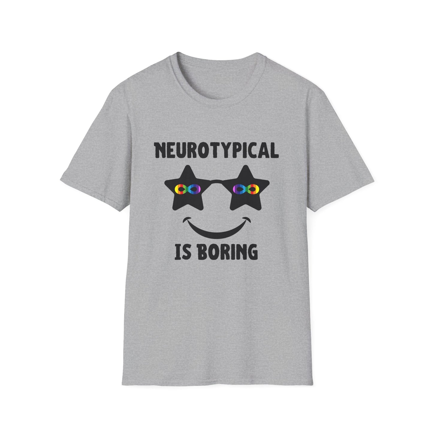 Neurotypical Is Boring Star Sunglasses Design – Neurodivergent Shirt