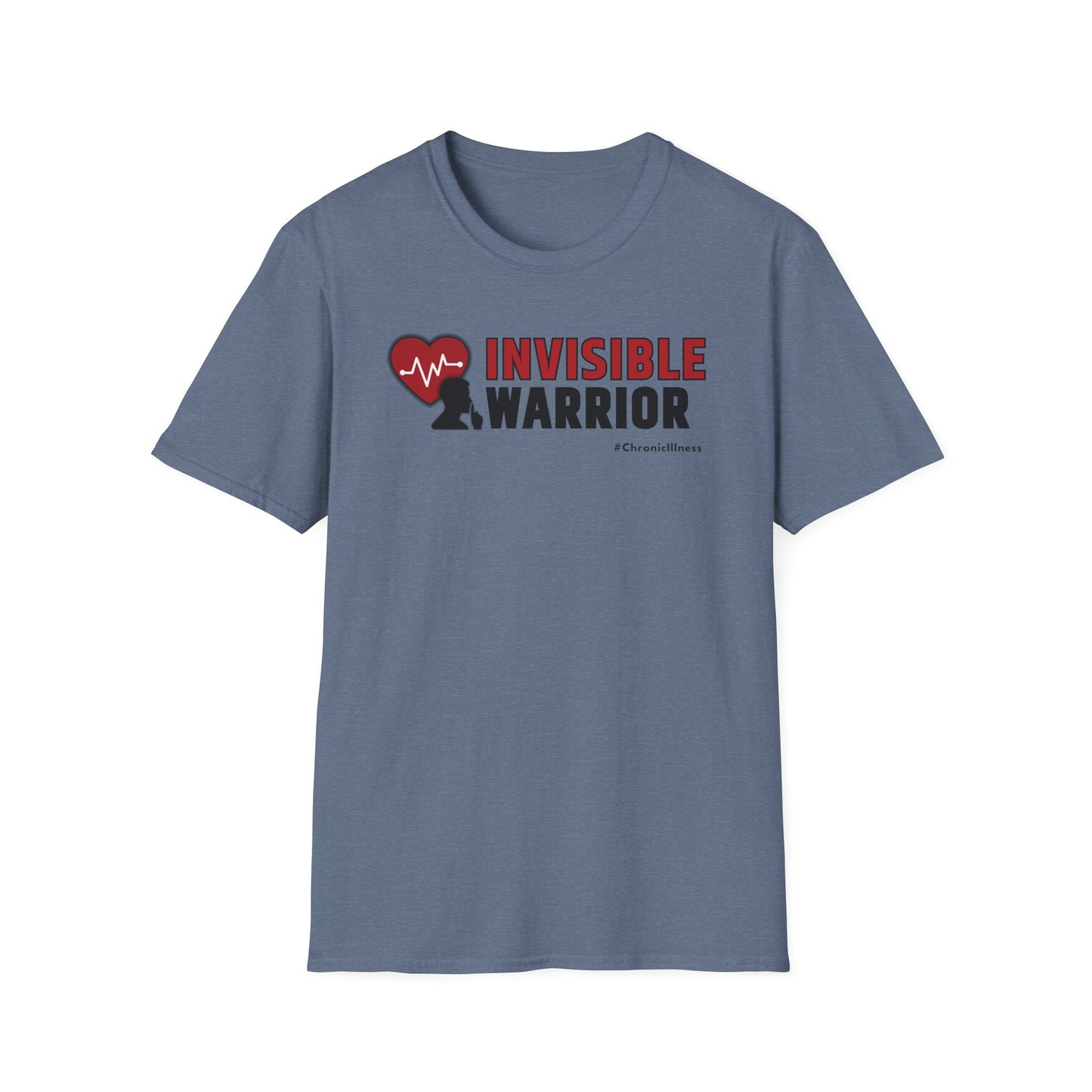Chronic Illness Invisible Warrior- Red Design Shirt