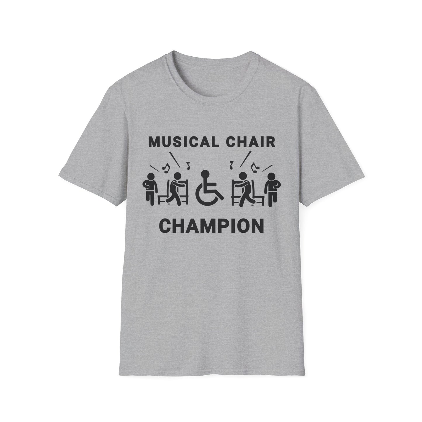 Musical Chair Champion – Wheelchair Humor Shirt