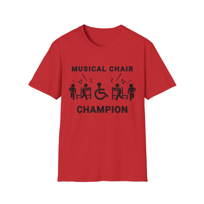Musical Chair Champion – Wheelchair Humor Shirt