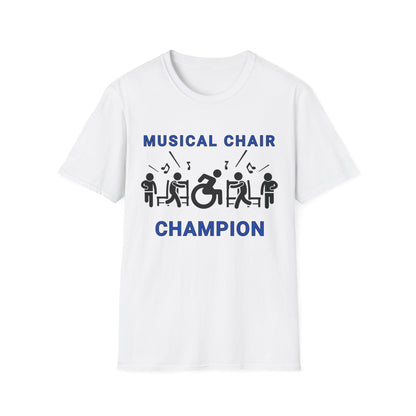 Musical Chair Champion – Wheelchair Humor Tee