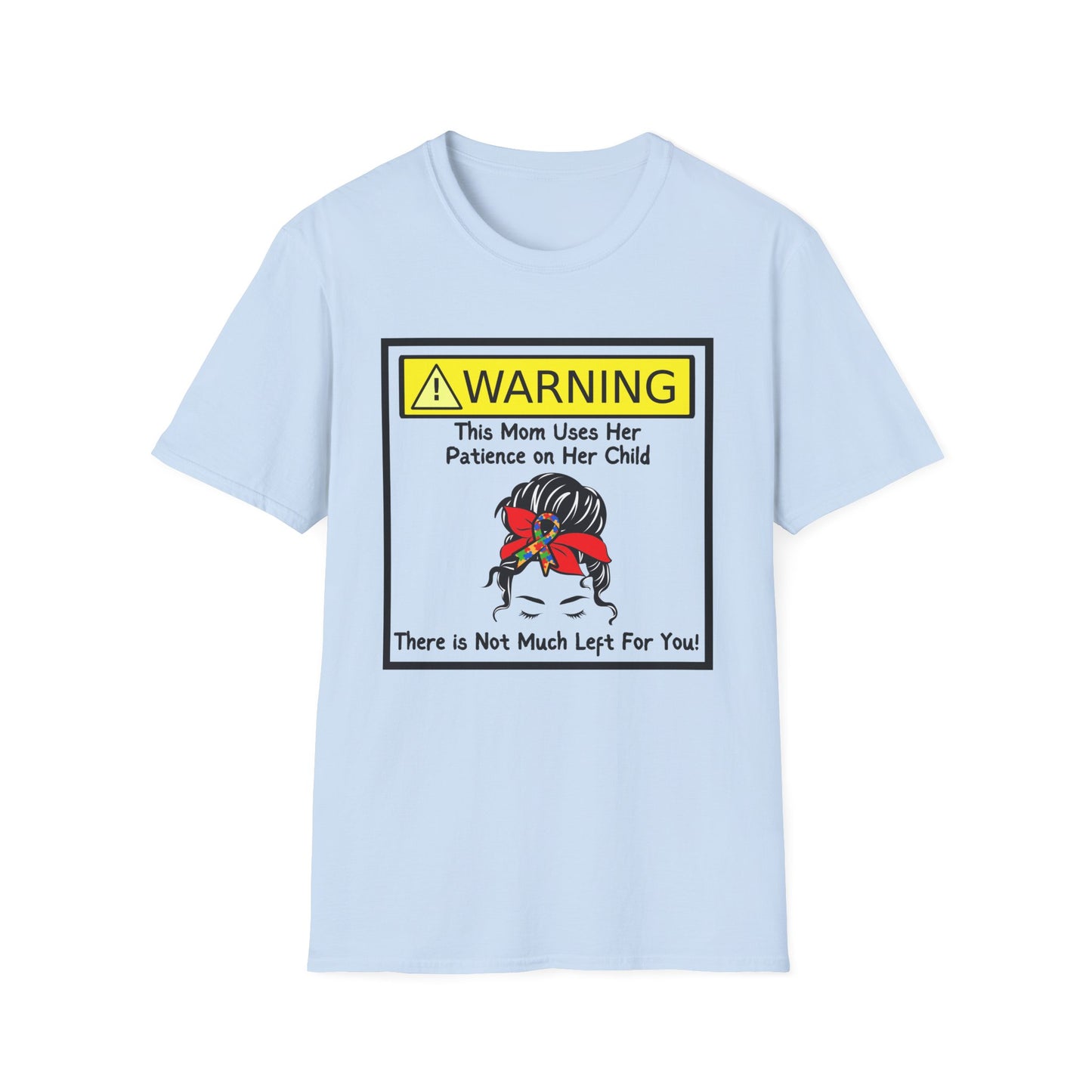 Warning Autism Mom, Not Much Patience for You Shirt (Red/Autism Bow)