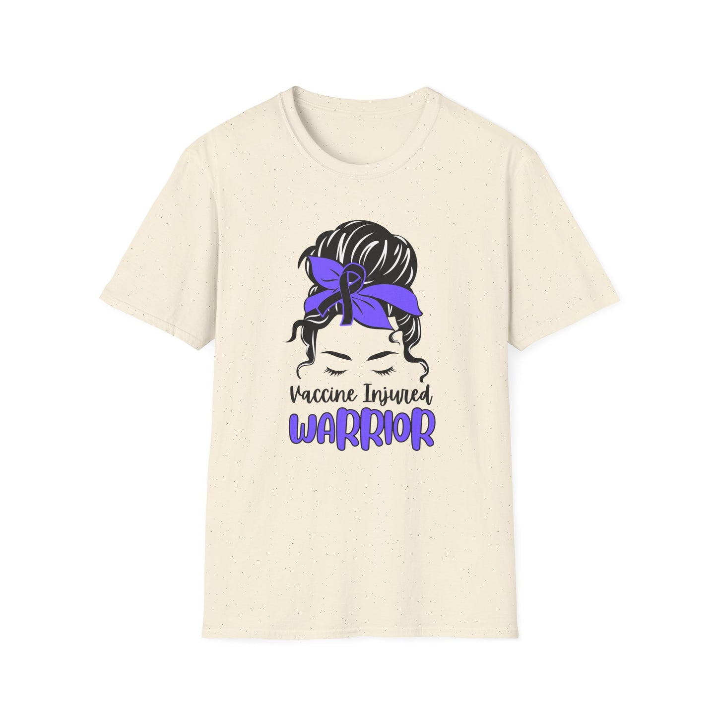 Vaccine Injured Warrior – Messy Bun Awareness Ribbon Tee