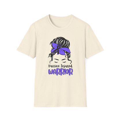 Vaccine Injured Warrior – Messy Bun Awareness Ribbon Tee