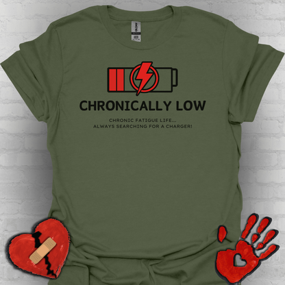 Chronically Low Battery Tee – Chronic Fatigue Life Shirt