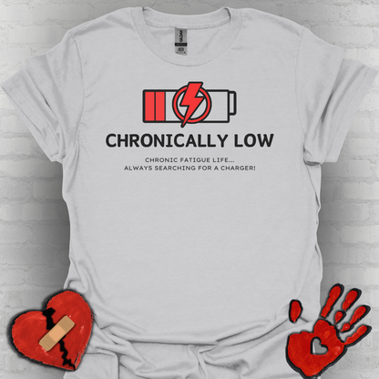Chronically Low Battery Tee – Chronic Fatigue Life Shirt