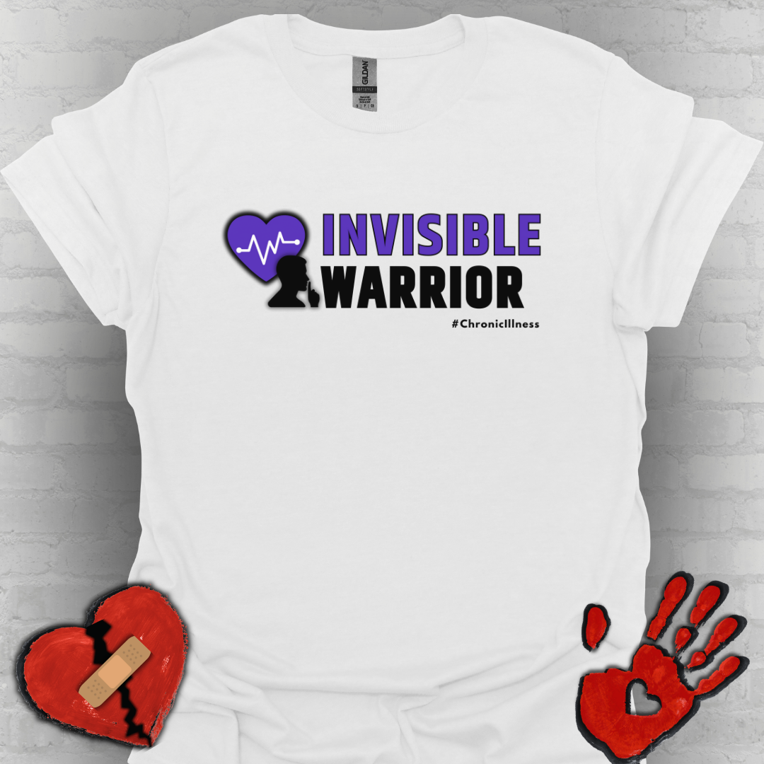 Chronic Illness Invisible Warrior- Purple Design Shirt