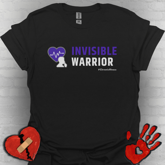 Chronic Illness Invisible Warrior- Purple Design Shirt