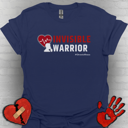 Chronic Illness Invisible Warrior- Red Design Shirt