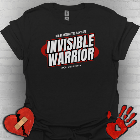 Invisible Warriors Fighting Battles Shirt- Chronic Illness Red Design