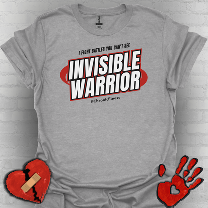 Invisible Warriors Fighting Battles Shirt- Chronic Illness Red Design