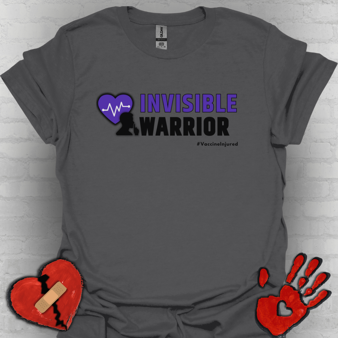 Vaccine Injured Invisible Warrior- Purple Design Shirt