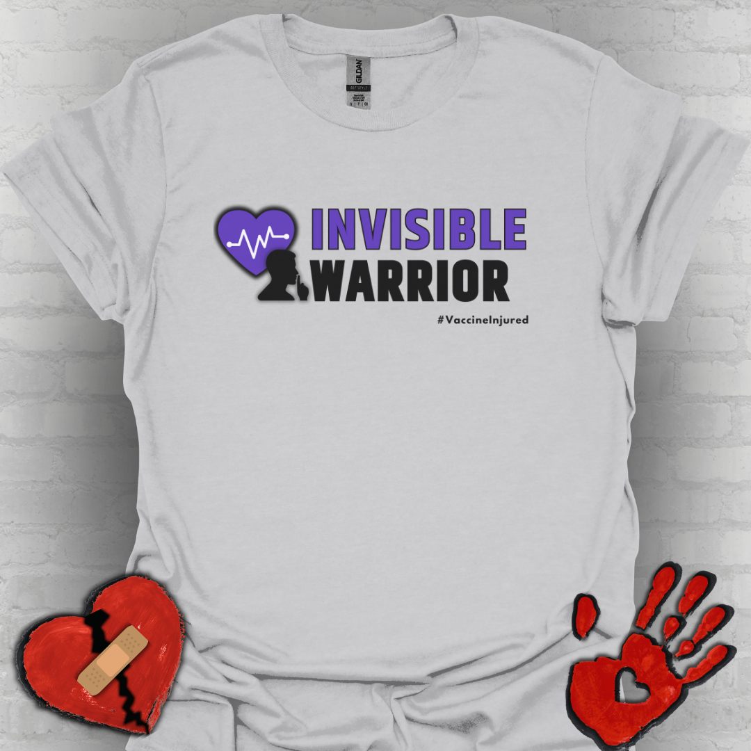 Vaccine Injured Invisible Warrior- Purple Design Shirt