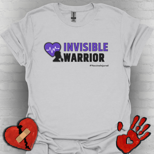 Vaccine Injured Invisible Warrior- Purple Design Shirt