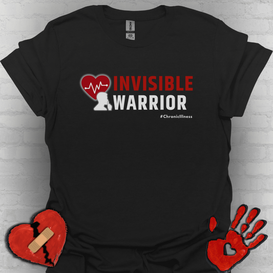 Chronic Illness Invisible Warrior- Red Design Shirt