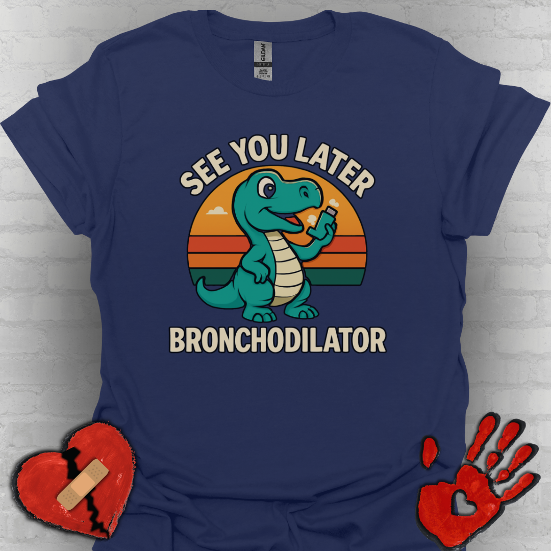 See You Later Bronchodilator – Dino Inhaler Tee