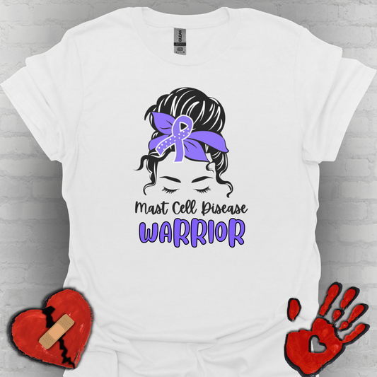 MCAS Warrior – Messy Bun Awareness Ribbon Tee