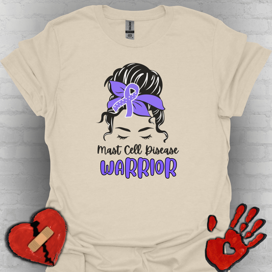 MCAS Warrior – Messy Bun Awareness Ribbon Tee