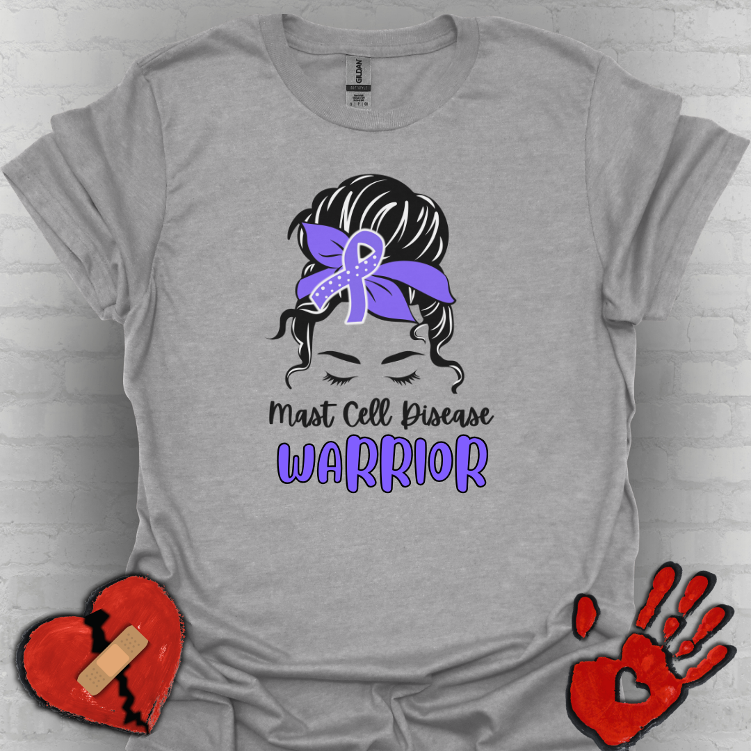 MCAS Warrior – Messy Bun Awareness Ribbon Tee