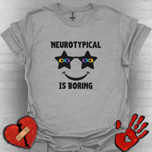 Neurotypical Is Boring Star Sunglasses Design – Neurodivergent Shirt
