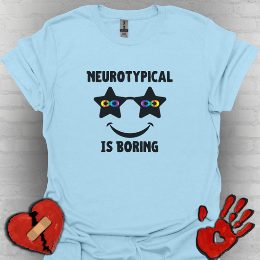 Neurotypical Is Boring Star Sunglasses Design – Neurodivergent Shirt