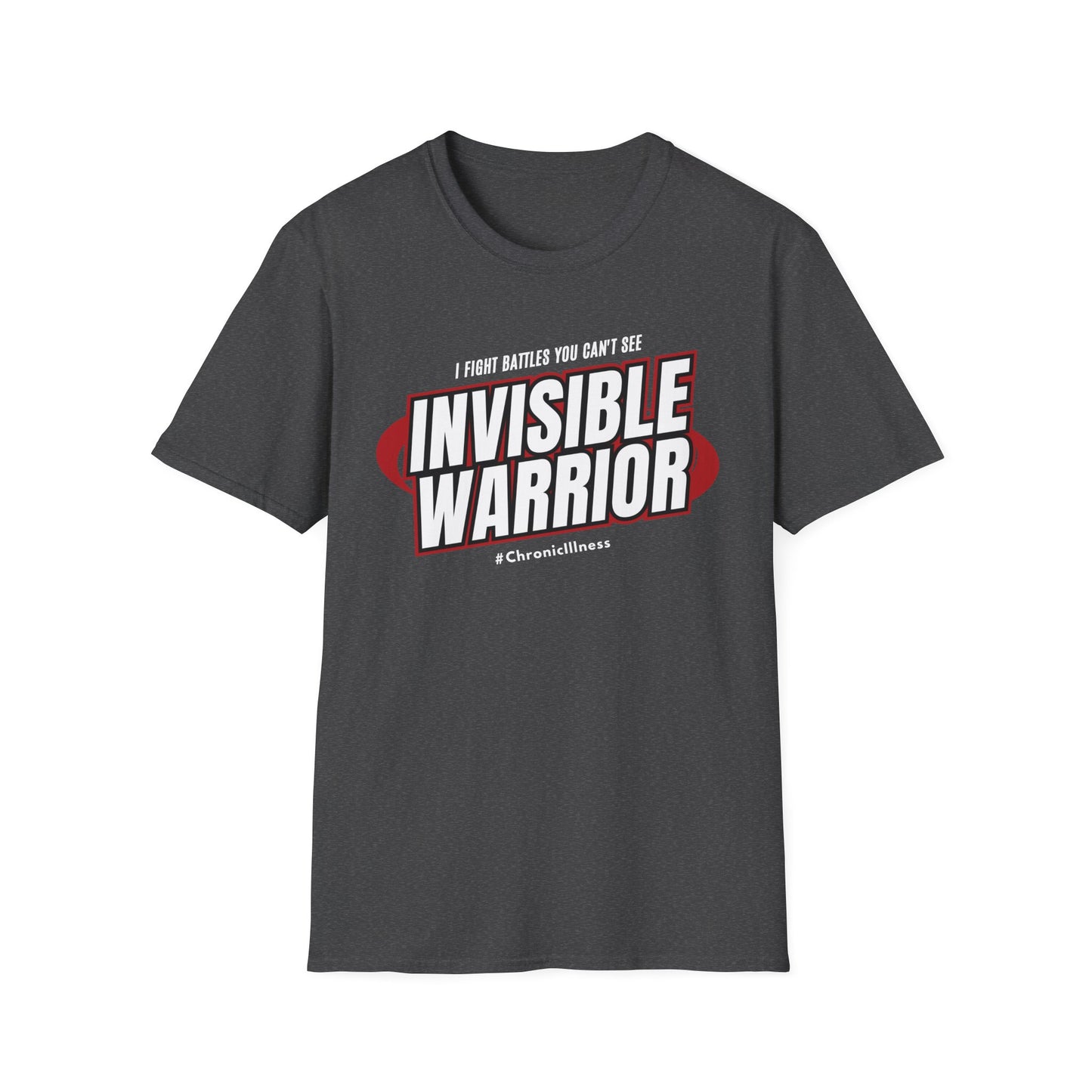 Invisible Warriors Fighting Battles Shirt- Chronic Illness Red Design