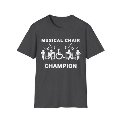 Musical Chair Champion – Wheelchair Humor Shirt