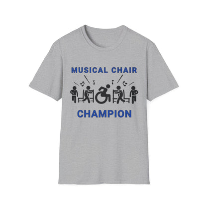 Musical Chair Champion – Wheelchair Humor Tee